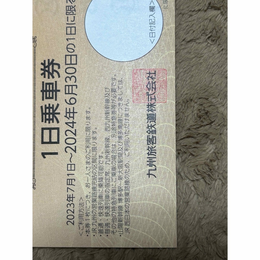 JR九州鉄道株主優待券4枚★1日乗車券★2024年6月30日 チケットの優待券/割引券(その他)の商品写真