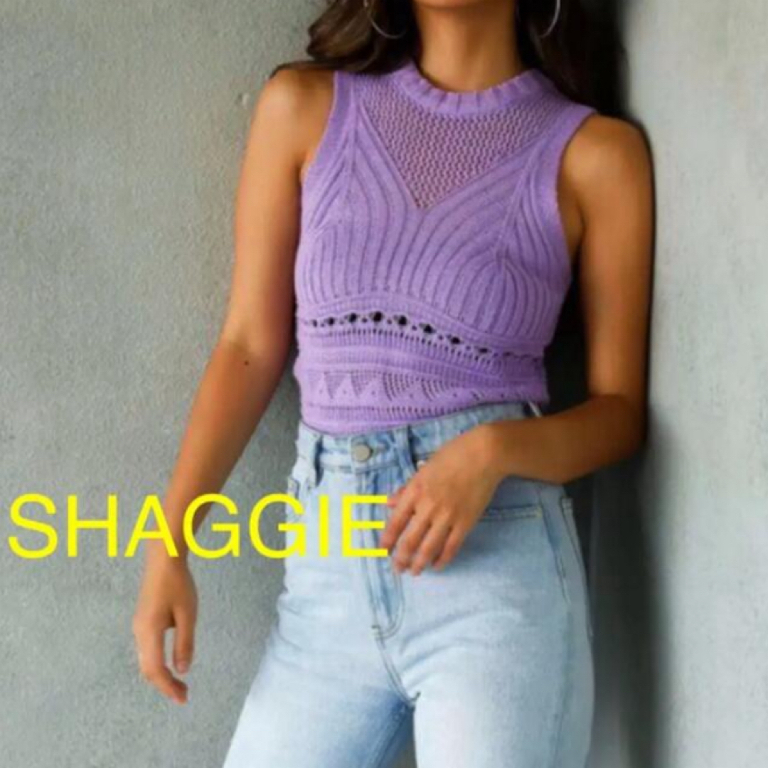 SHAGGY(シャギー)の新品 定価3850円 SHAGGIE クロシェ編み ニット トップス シャギー レディースのトップス(カットソー(半袖/袖なし))の商品写真