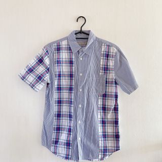 ユナイテッドアローズ(UNITED ARROWS)のユナイテッドアローズ メンズS ストライプチェックシャツ(Tシャツ/カットソー(半袖/袖なし))