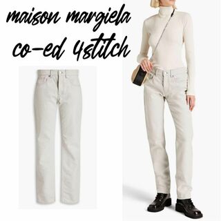 マルタンマルジェラ(Maison Martin Margiela)のマルジェラ ストレートジーンズ 4ステッチ ホワイト グレー 38(デニム/ジーンズ)