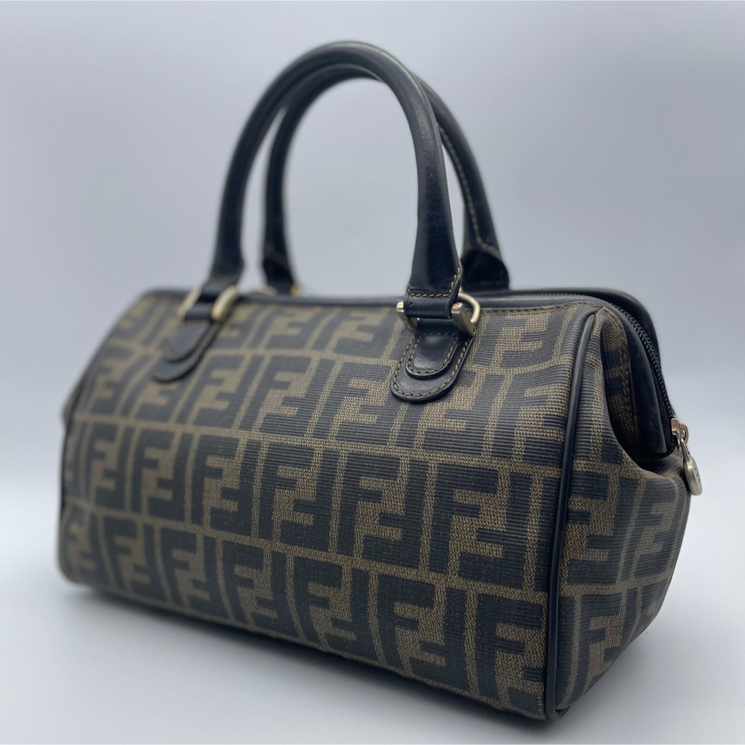 FENDI(フェンディ)の✨良品✨フェンディ トートバッグ ズッカ柄 PVC×レザー ブラウン レディースのバッグ(トートバッグ)の商品写真