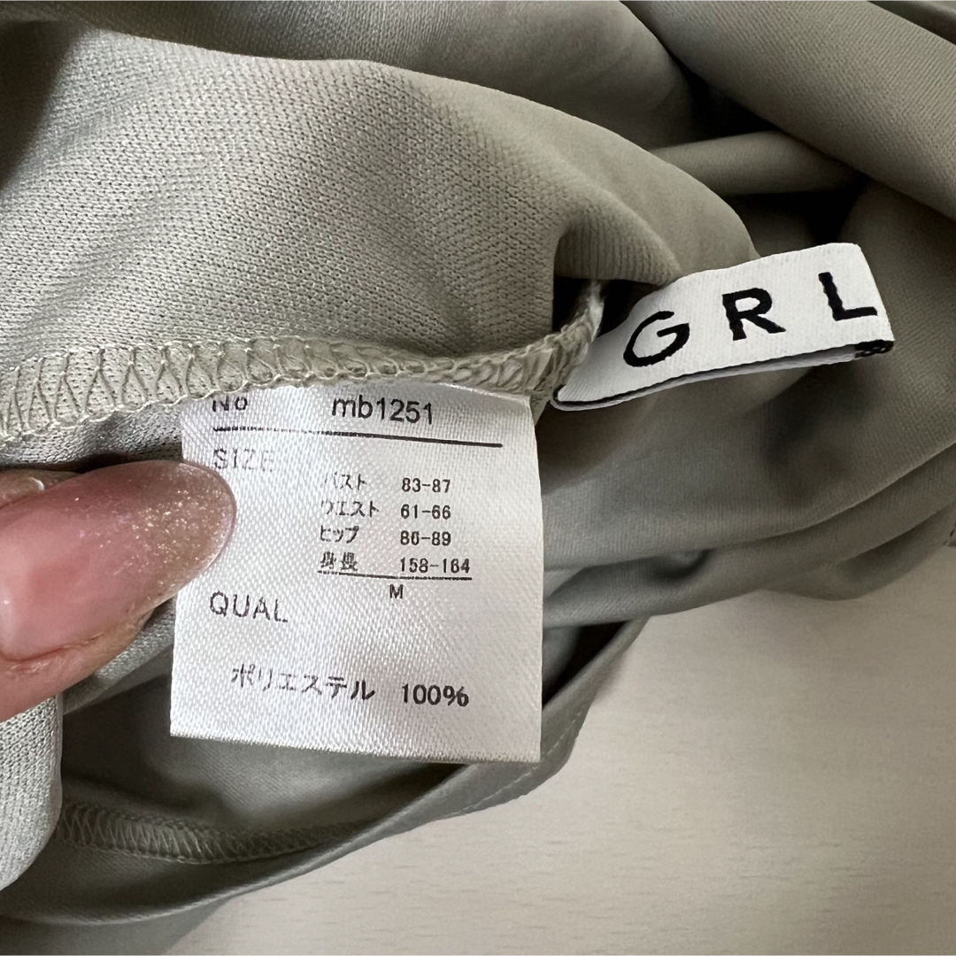 GRL(グレイル)の美品 GRL ペチコート付き透かし編み半袖ニットワンピース レディースのワンピース(ロングワンピース/マキシワンピース)の商品写真