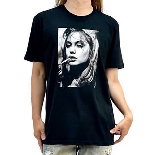 新品 アンジェリーナジョリー ハリウッド映画 セレブ女優 咥え 煙草 Tシャツ(Tシャツ/カットソー(半袖/袖なし))