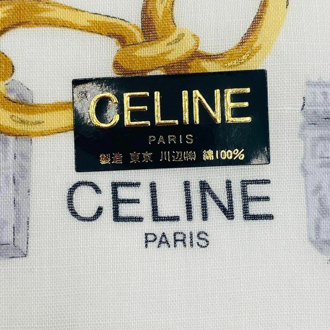 celine(セリーヌ)の★CELINE★ ハンカチ チェック エッフェル塔 凱旋門 レッド レディースのファッション小物(ハンカチ)の商品写真