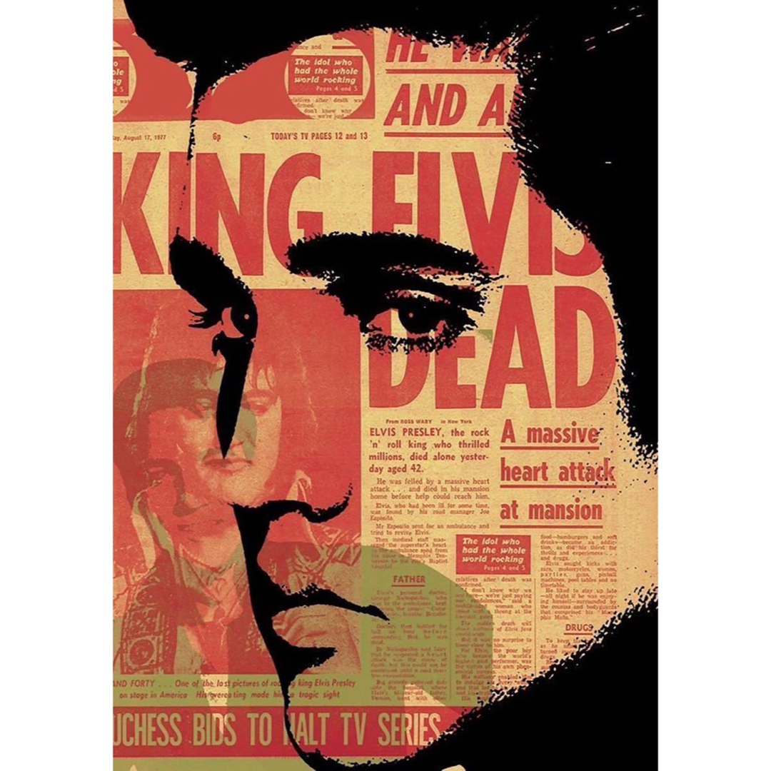 新品 エルヴィスプレスリー KING ELVIS DEAD コラージュ Tシャツ メンズのトップス(Tシャツ/カットソー(半袖/袖なし))の商品写真