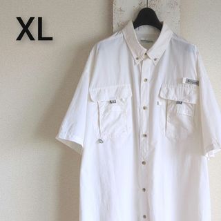 コロンビア(Columbia)のコロンビア　半袖　フィッシングシャツ　PFG ホワイト　オムニシェイド　XL(シャツ)