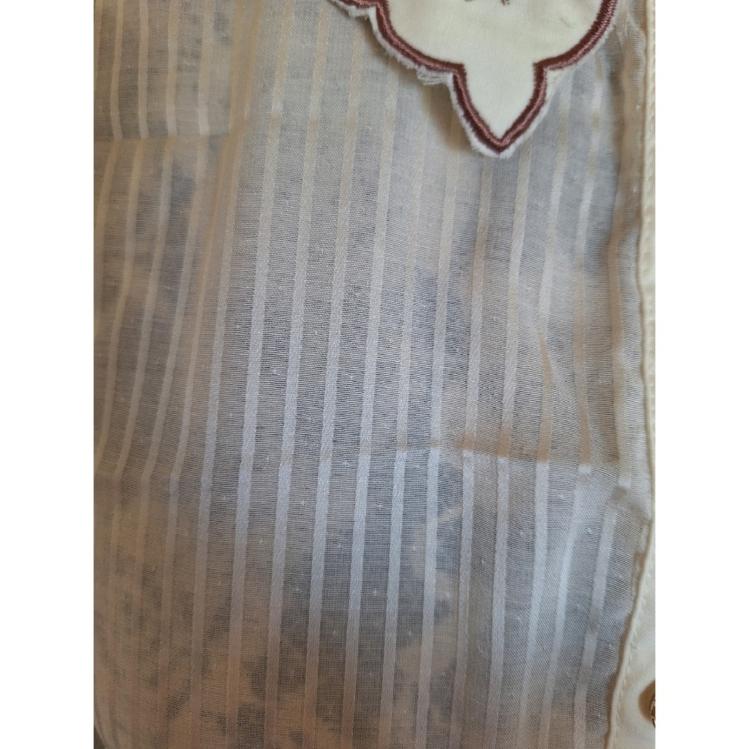axes femme(アクシーズファム)の襟スカラップ刺繍　シアーストライプ　ブラウス レディースのトップス(シャツ/ブラウス(長袖/七分))の商品写真