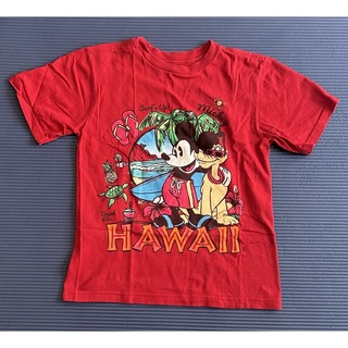 ディズニー(Disney)のDisneyStore ハワイミッキー　半袖Tシャツ　S/120cm 赤　サーフ(Tシャツ/カットソー)