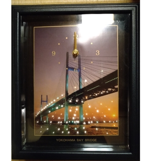 【未使用新品】置時計　横浜ベイブリッジ　イルミネーション風(置時計)