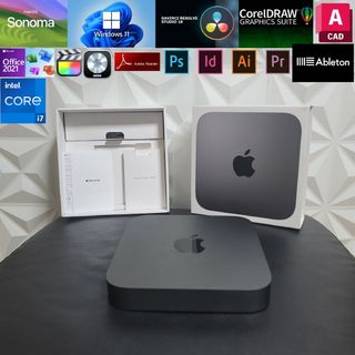 アップル(Apple)の美品 Mac Mini i7 6コア macOS/Windows11 Adobe(デスクトップ型PC)