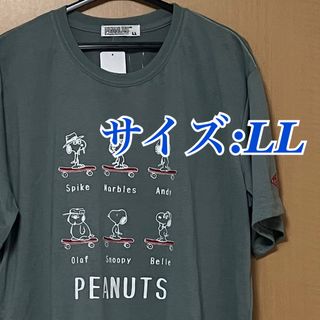 【新品タグ付き】　スヌーピー　半袖　tシャツ  緑　LL オラフ　スパイク　ベル