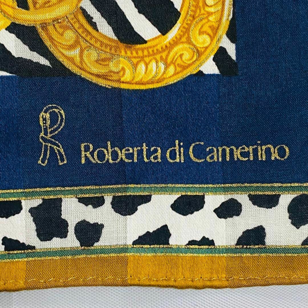 ROBERTA DI CAMERINO(ロベルタディカメリーノ)の極美品 ★Roberta di Camerino★ ハンカチ 大判 ネイビー レディースのファッション小物(ハンカチ)の商品写真