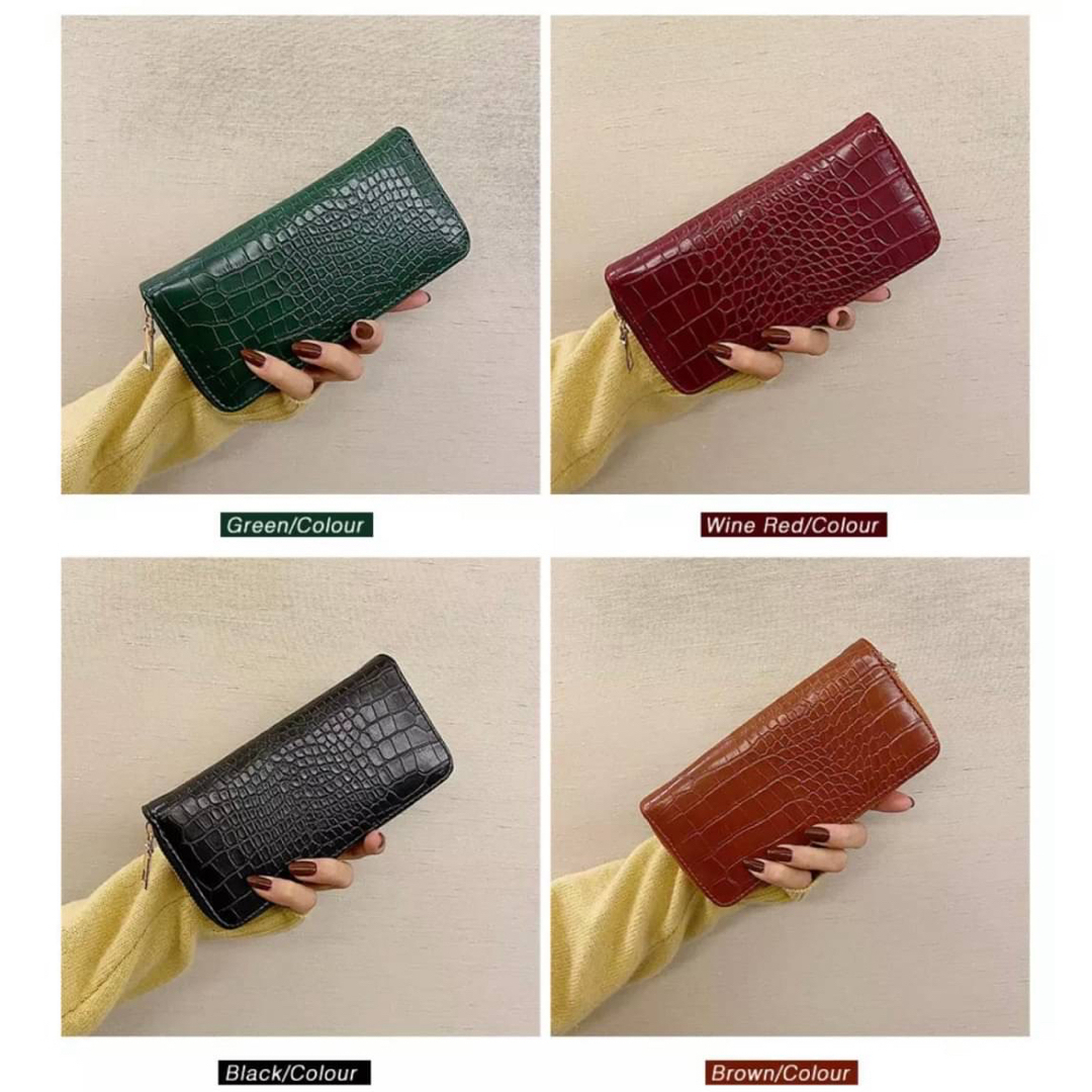 クロコダイル調型押し長財布  ブラック  ウォレット  レディース  メンズ レディースのファッション小物(財布)の商品写真