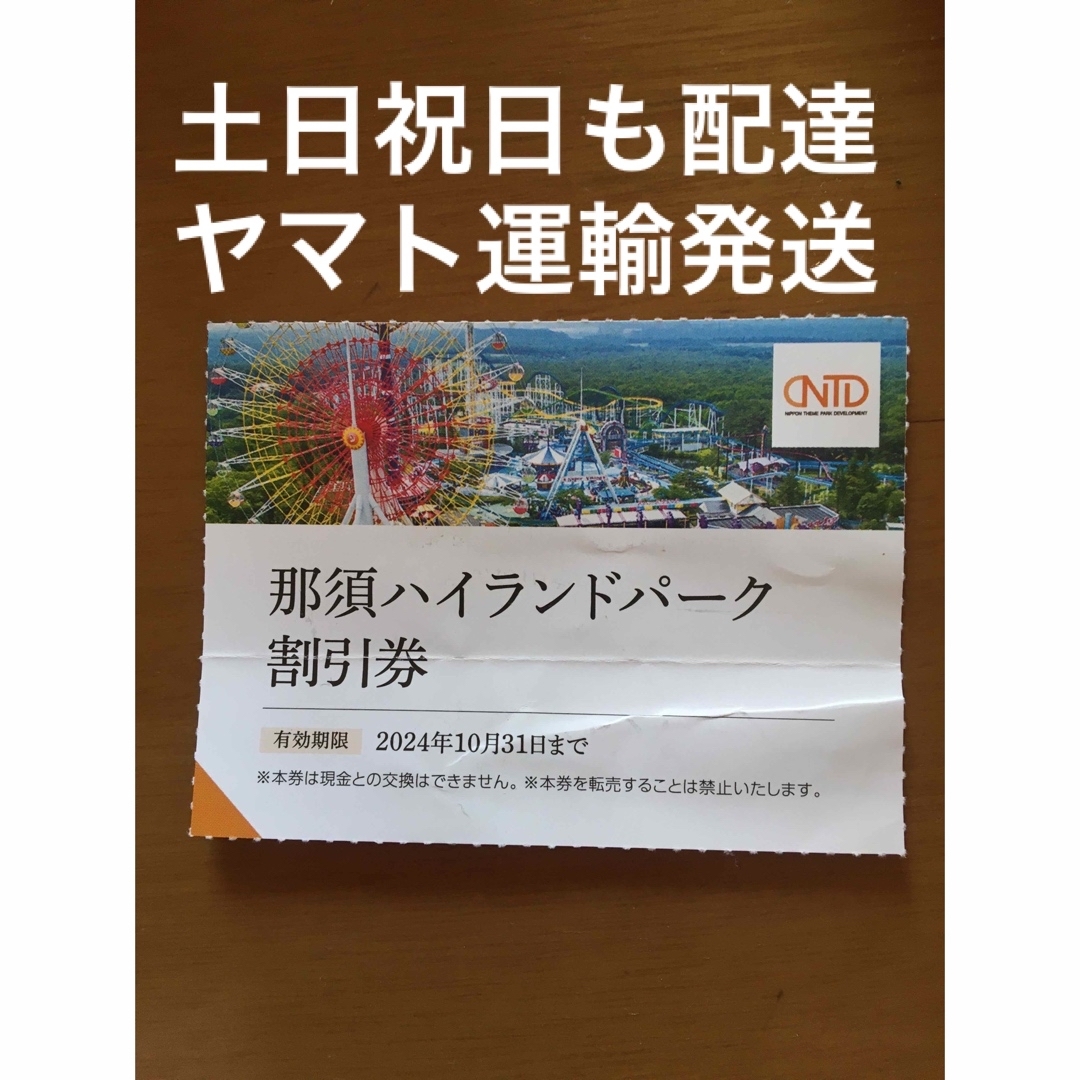 那須ハイランドパーク割引券🎢No.S6 チケットの施設利用券(遊園地/テーマパーク)の商品写真