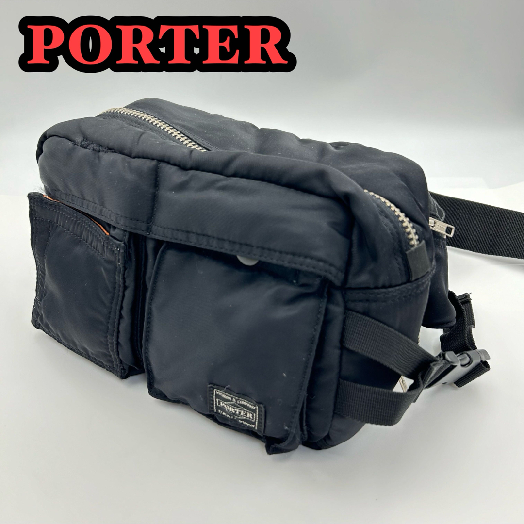 PORTER(ポーター)のポーター　ウエストバック　タンカー　ブラック　ポケット沢山 メンズのバッグ(ショルダーバッグ)の商品写真