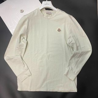 MONCLER - 極美品 モンクレール 長袖 ロンT 胸ロゴワッペン 鹿の子 白 S 国内正規品