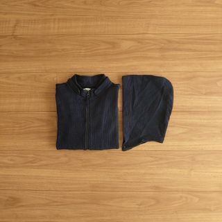 UNITED ARROWS green label relaxing - グリーンレーベル ワッフル ブルゾン フード取外可 紺 120 130