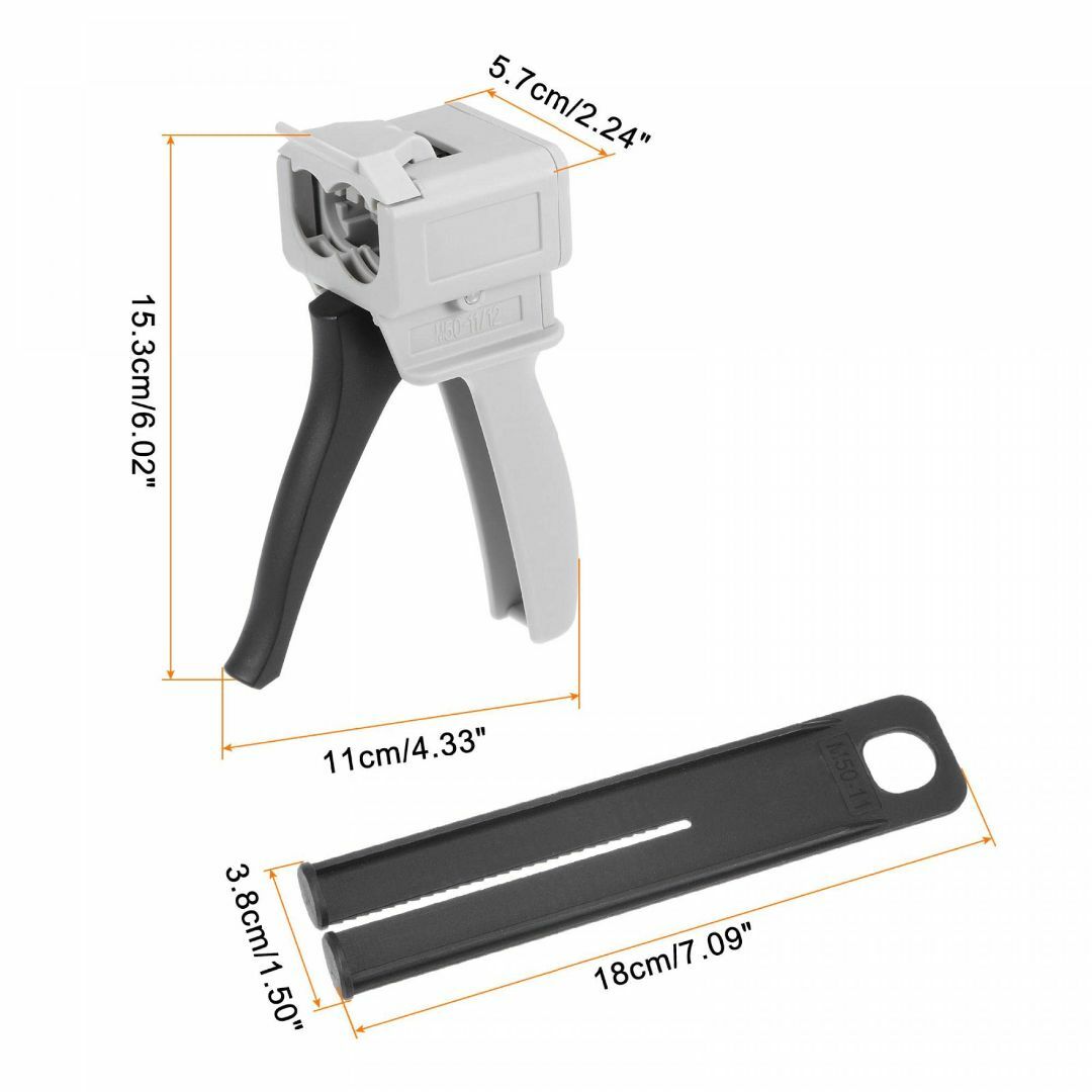 uxcell 50ml手動ABエポキシ樹脂混合アプリケーター ディスペンサーガン その他のその他(その他)の商品写真