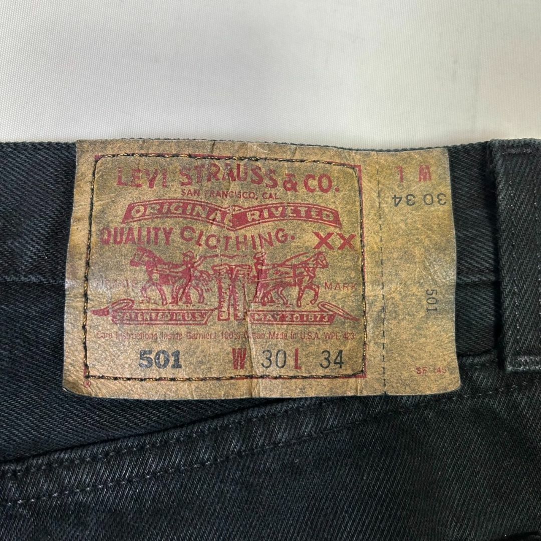 Levi's(リーバイス)の95年 USA製 Levi's 501 後染め ブラックデニムパンツ W30 メンズのパンツ(デニム/ジーンズ)の商品写真