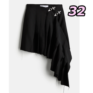 エイチアンドエム(H&M)のh&m rokh ウールブレンド アシンメトリースカート 32 XS(ミニスカート)