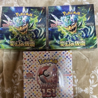 ポケモンカード　151  変幻の仮面　3BOXシュリンク付き(シングルカード)