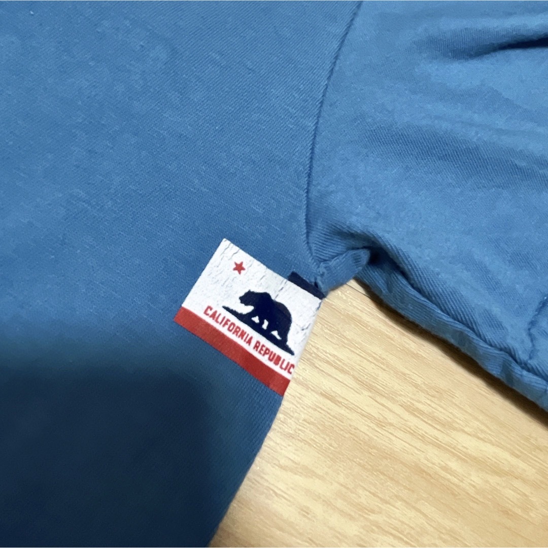 volcom(ボルコム)のVOLCOM　Tシャツ　M　ライトブルー　水色　プリント　コットン　USA古着 メンズのトップス(Tシャツ/カットソー(半袖/袖なし))の商品写真