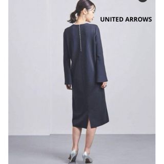 ユナイテッドアローズ(UNITED ARROWS)のユナイテッドアローズ　ワンピース　ネイビー　パール(ロングワンピース/マキシワンピース)