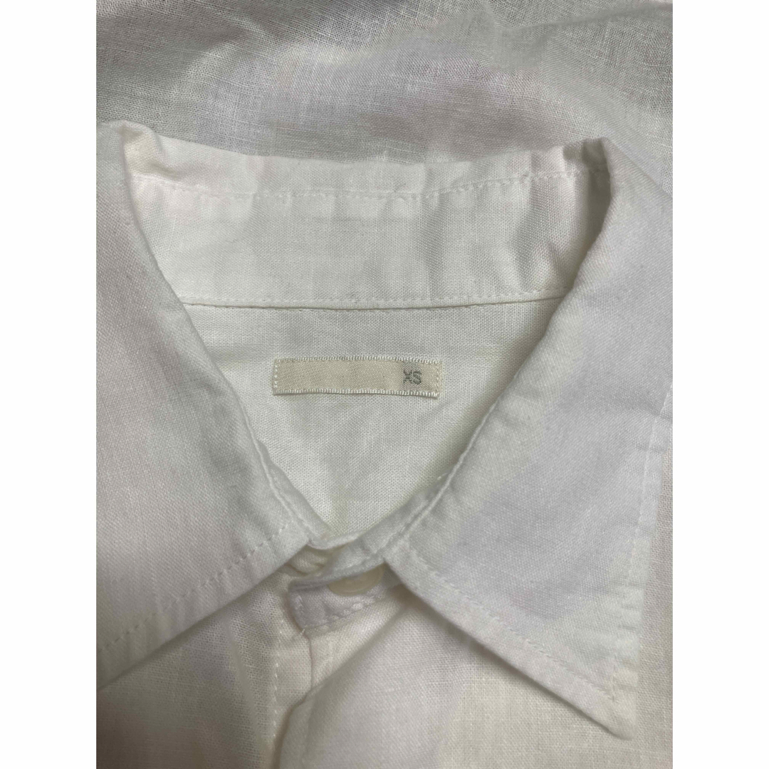 GU(ジーユー)の【未使用】GU コットンリネンシャツ 半袖 白 メンズ XS 綿麻混  メンズのトップス(シャツ)の商品写真
