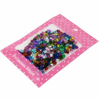 【色:12色MIX_サイズ:7mm200個】アルミ薔薇 レジン 封入 デコ ネイ(その他)