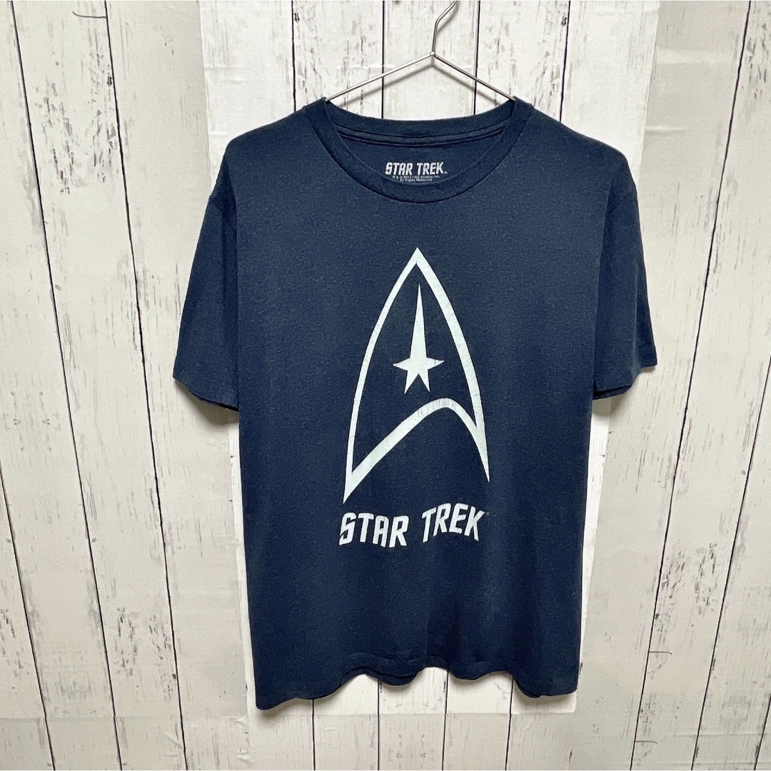 TV&MOVIE(ティービーアンドムービー)のUSA古着　Tシャツ　STAR TREK　ネイビー　ムービー　プリント　ロゴ　M メンズのトップス(Tシャツ/カットソー(半袖/袖なし))の商品写真