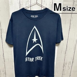 ティービーアンドムービー(TV&MOVIE)のUSA古着　Tシャツ　STAR TREK　ネイビー　ムービー　プリント　ロゴ　M(Tシャツ/カットソー(半袖/袖なし))