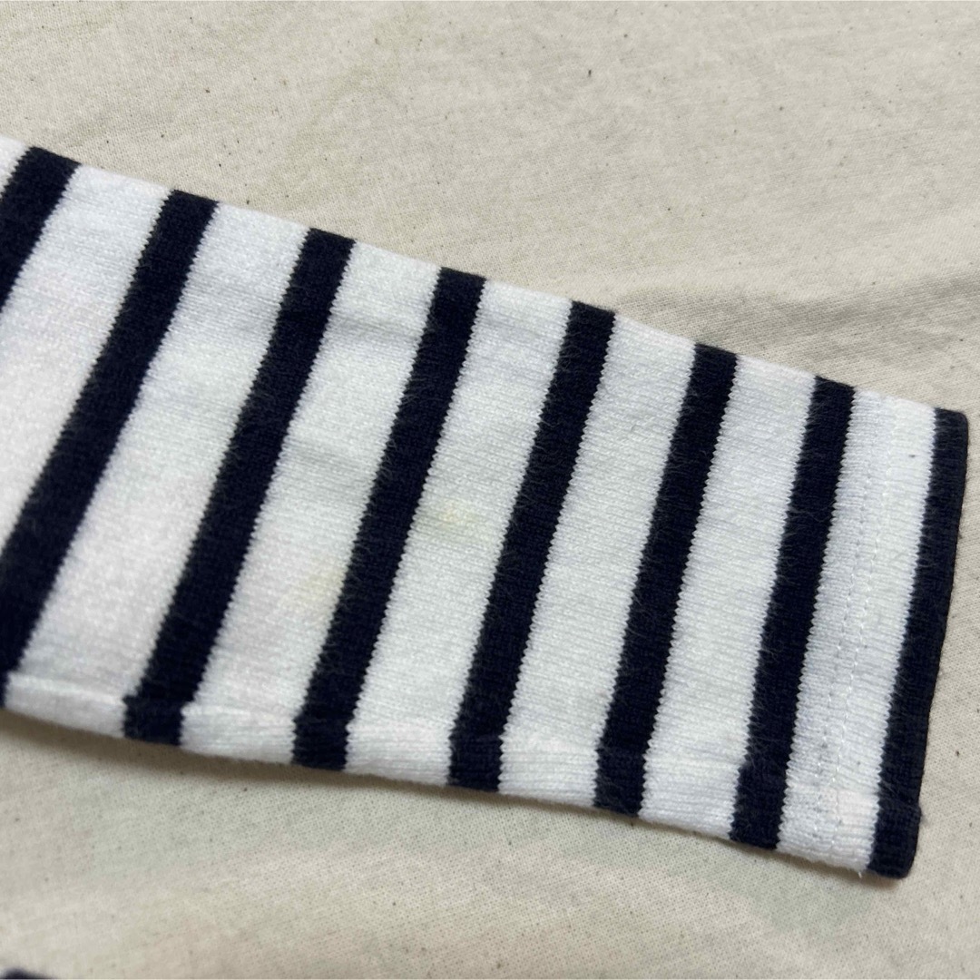 PETIT BATEAU(プチバトー)のプチバトー★トトロ刺繍　ボーダーワンピース　24m 80 90 キッズ/ベビー/マタニティのキッズ服女の子用(90cm~)(ワンピース)の商品写真