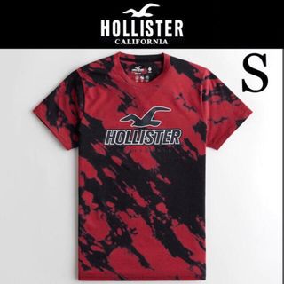 ホリスター(Hollister)の新品タグ付き☆ホリスターマーブル半袖ＴシャツS赤黒アバクロアメリカンイーグル(Tシャツ/カットソー(半袖/袖なし))