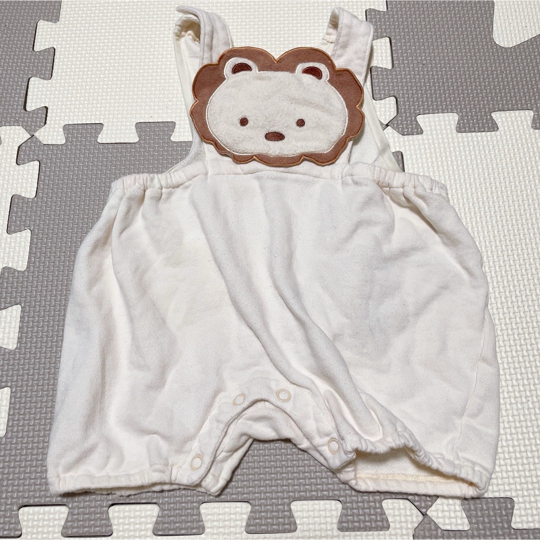 Fusen-Usagi(フーセンウサギ)のベビー 80 サロペット　オーバーオール　ロンパース　ライオン　うさぎ　ELLE キッズ/ベビー/マタニティのベビー服(~85cm)(ロンパース)の商品写真