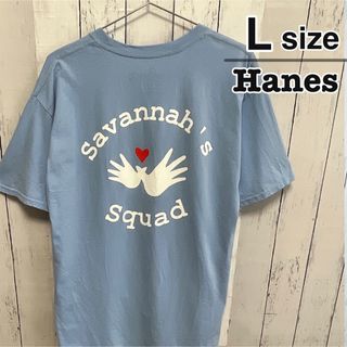 Hanes - Hanes　Tシャツ　L　ライトブルー　水色　コットン　クルーネック　USA古着