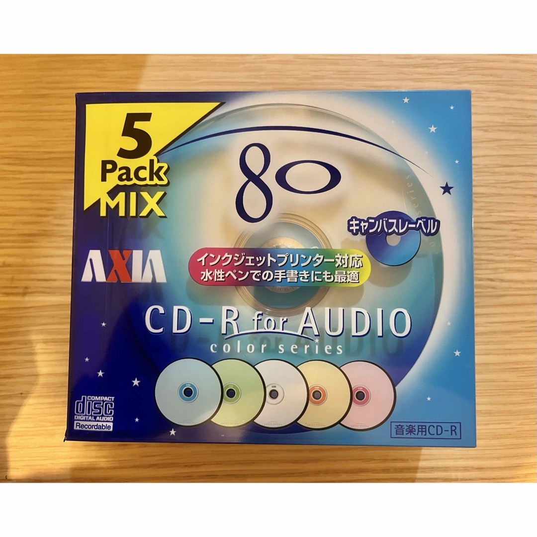 富士フイルム(フジフイルム)の【新品未使用】富士フイルム AXIA  CD-R for AUDIO 5枚セット スマホ/家電/カメラのオーディオ機器(その他)の商品写真