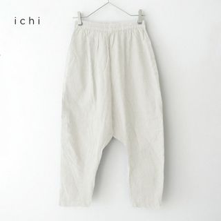 新品 ichi✨イチ リネンコットン ストライプ サルエルパンツ イージーパンツ