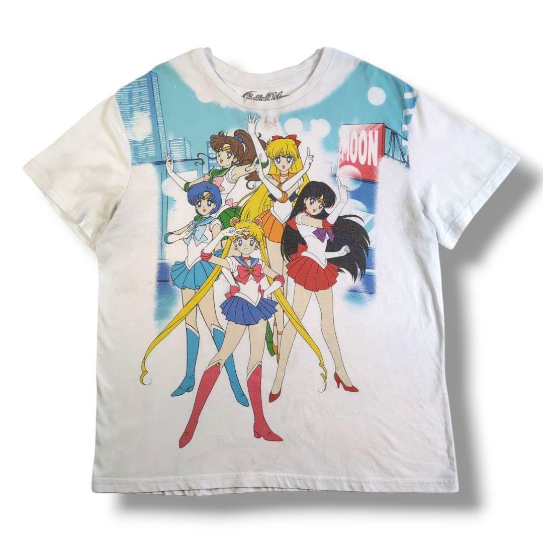 90s セーラームーン アニメTシャツ ホワイト XL 200 メンズのトップス(Tシャツ/カットソー(半袖/袖なし))の商品写真