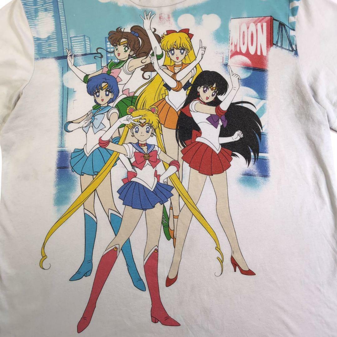 90s セーラームーン アニメTシャツ ホワイト XL 200 メンズのトップス(Tシャツ/カットソー(半袖/袖なし))の商品写真