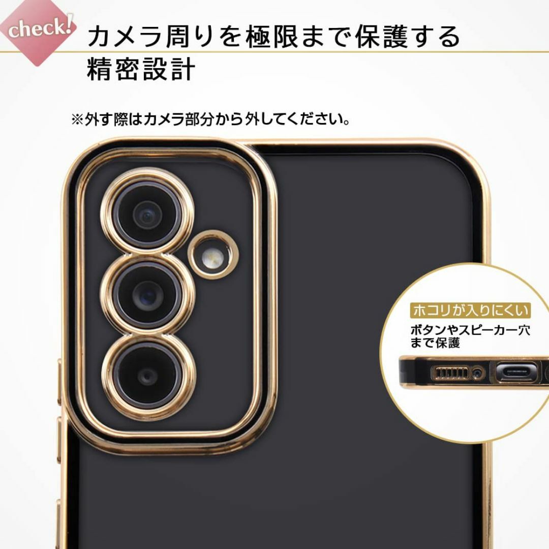 【色:ピンク/ゴールド_サイズ:GalaxyA545G_スタイル:クリア】デジタ スマホ/家電/カメラのスマホアクセサリー(その他)の商品写真