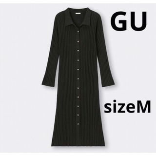 GU フロントボタンニットワンピース(長袖) Mサイズ　未使用タグ付き