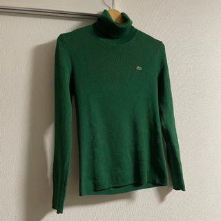 LACOSTE - ラコステ　春服　タートルネック　大人気カラー　グリーン　ワンポイント　刺繍