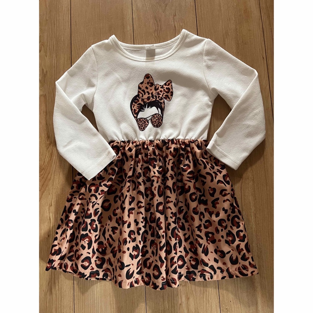 SHEIN(シーイン)のSHEIN ヒョウ柄　ワンピース　5y 女の子 キッズ/ベビー/マタニティのキッズ服女の子用(90cm~)(ワンピース)の商品写真