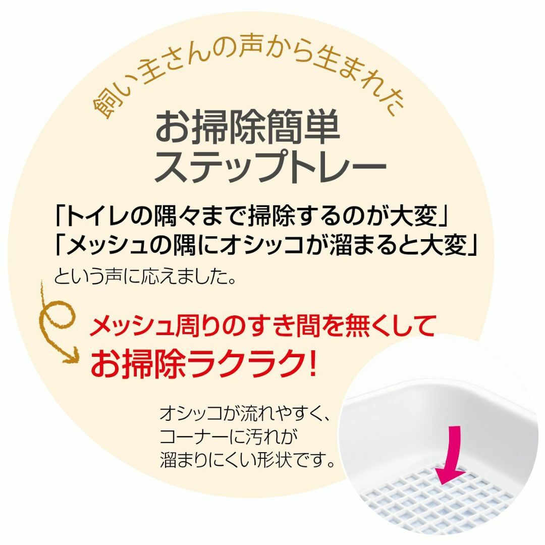 【色: アイボリー】リッチェル お掃除簡単ステップトレー レギュラーメッシュ付  その他のペット用品(犬)の商品写真