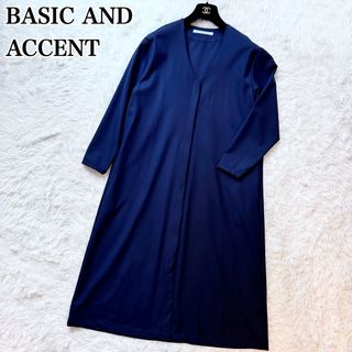 BASIC AND ACCENT ロングワンピース Aライン ブラック 黒(ロングワンピース/マキシワンピース)