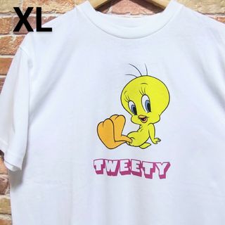 【新品】ルーニー・テューンズ トゥイーティー Tシャツ XL ホワイト ひよこ(Tシャツ/カットソー(半袖/袖なし))