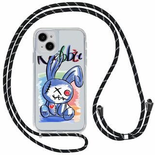 【色: Rabbit】iPhone 15 用 ケース クリア ショルダー iPh(その他)