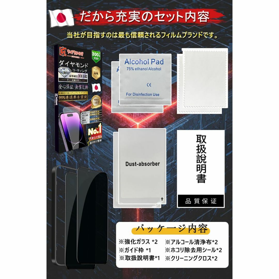 【人気商品】SUPSOUND 【2枚セット/覗き見防止】iPhone 13 ガラ スマホ/家電/カメラのスマホアクセサリー(その他)の商品写真