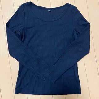 ユニクロ(UNIQLO)のUNIQLO ユニクロ ロンT 長袖 リブニット レディース(Tシャツ(長袖/七分))