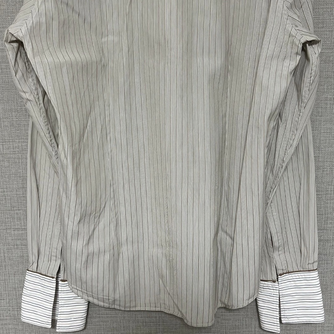 HUGO BOSS(ヒューゴボス)のヒューゴボス/HUGO BOSS ストライプ柄 長袖シャツ Sサイズ 約3万円 メンズのトップス(Tシャツ/カットソー(七分/長袖))の商品写真